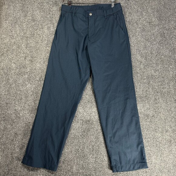 Lululemon ABC Classic Fit Trouser Pants Mens 32 Zip Fly Pockets Blue Stretch - Picture 1 of 6
